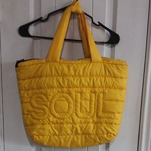 soulcycle SOUL Quilted Puffer Jacket Zip Carryall Tote